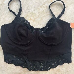Colsie Black Eyelet Bralette Corset/Bra Top